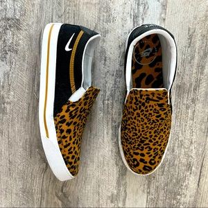 Leopard Nike Slip-Ons